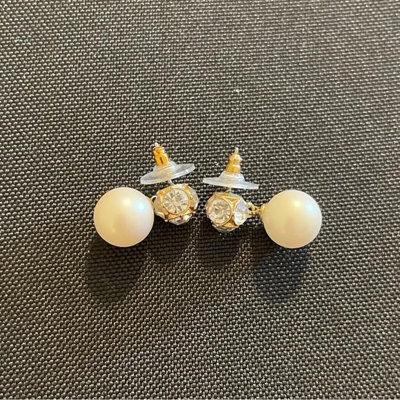 NWOT Kate Spade Pearl and Crystal Drop Earrings - Picture 2 of 2